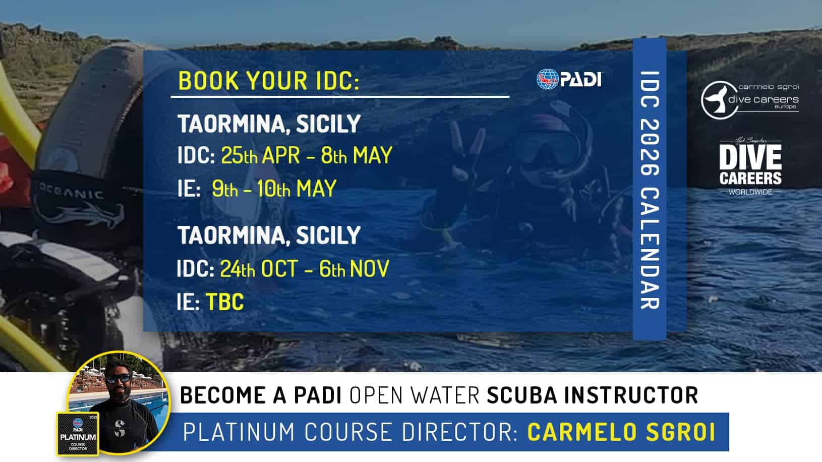 Immersione con Sea Spirit, barca da diving a Taormina, Sicilia, con istruttore PADI.